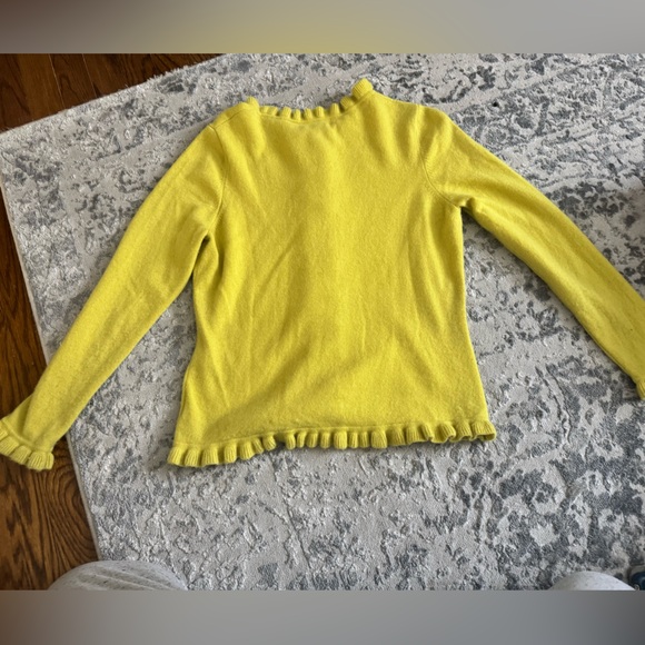 Pure Collection Yellow Ruffled Cardigan - Picture 2 of 4